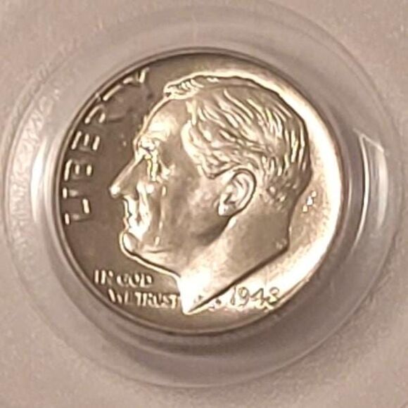 1948 Roosevelt Dime MS65 FB PCGS OBH - Picture 3 of 4